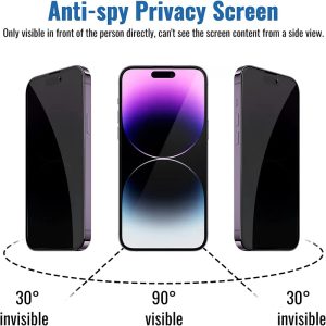 Alternative view of Anti-Spy Tempered Glass Screen Protector for iPhone 12-15 - Privacy Protection, Crystal Clear Clarity, Easy Installation